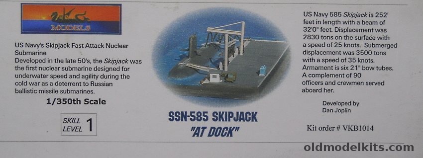 Viking Models 1/350 Skipjack SSN585 At Dock, VKB1014 plastic model kit